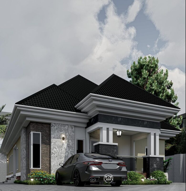 4 bedroom bungalow hip roof
